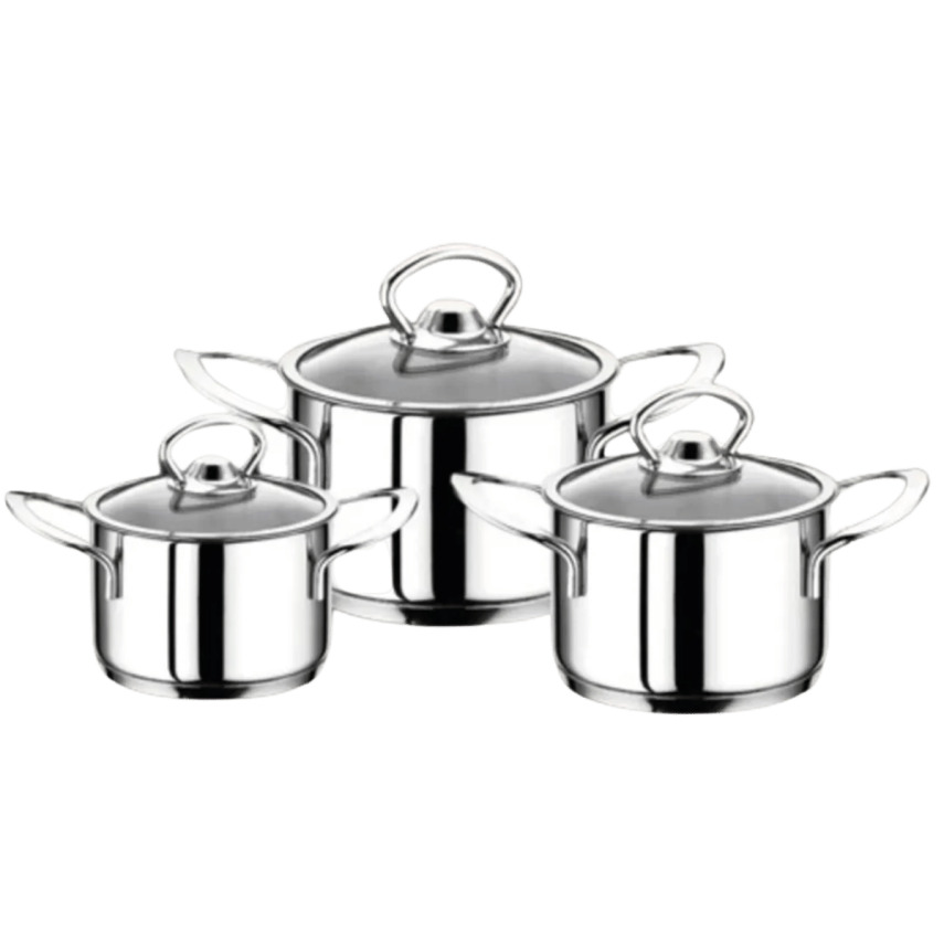 Cocinero 2008 Silindir 6 Parça Derin Mini Çelik Tencere Seti - 1