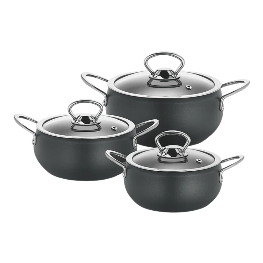 Cocinero 3554 Granit Mini Küre 6 Parça Tencere Seti - 1